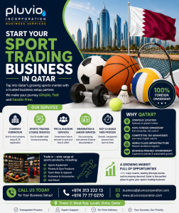 Pluvio Incorporation offering sports trading business setup services in Qatar with company formation, sports trading license, immigration support, and 100% foreign ownership opportunities.